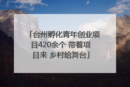 台州孵化青年创业项目420余个 带着项目来 乡村给舞台