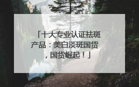 十大专业认证祛斑产品：美白淡斑国货，国货崛起！
