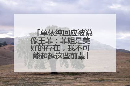 单依纯回应被说像王菲：菲姐是美好的存在，我不可能超越这些前辈