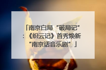 南京白局“破局记”：《织云记》首秀焕新“南京话音乐剧”