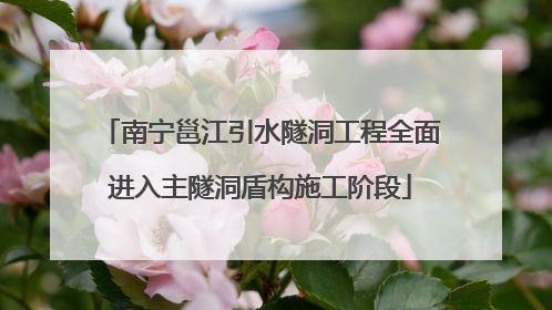 南宁邕江引水隧洞工程全面进入主隧洞盾构施工阶段