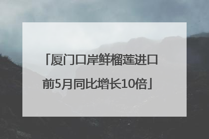 厦门口岸鲜榴莲进口 前5月同比增长10倍