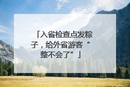 入省检查点发粽子，给外省游客“整不会了”