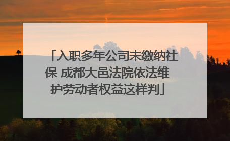 入职多年公司未缴纳社保 成都大邑法院依法维护劳动者权益这样判