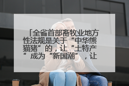 全省首部畜牧业地方性法规是关于“中华熊猫猪”的，让“土特产”成为“新国潮”，让“农产品”升格为“城市IP”