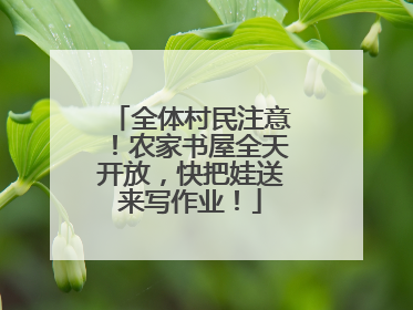 全体村民注意！农家书屋全天开放，快把娃送来写作业！