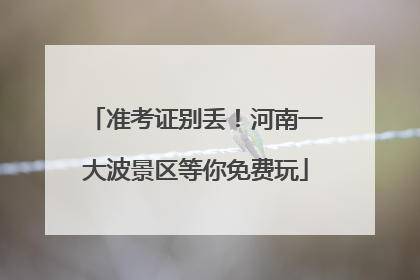 准考证别丢！河南一大波景区等你免费玩