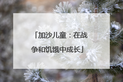 加沙儿童：在战争和饥饿中成长