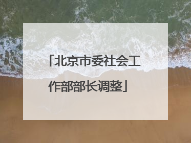 北京市委社会工作部部长调整
