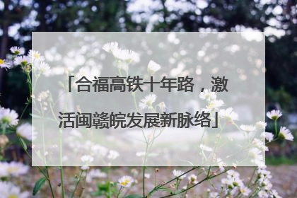 合福高铁十年路，激活闽赣皖发展新脉络