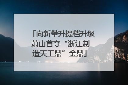 向新攀升提档升级 萧山首夺“浙江制造天工鼎”金鼎