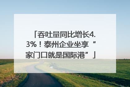 吞吐量同比增长4.3%！泰州企业坐享“家门口就是国际港”