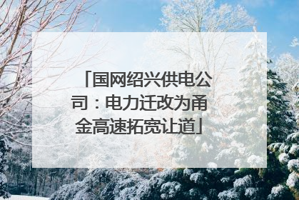 国网绍兴供电公司：电力迁改为甬金高速拓宽让道