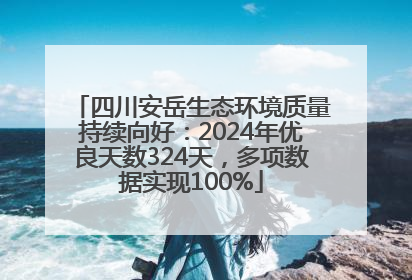 四川安岳生态环境质量持续向好：2024年优良天数324天，多项数据实现100%
