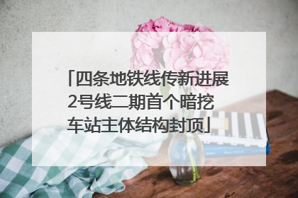 四条地铁线传新进展 2号线二期首个暗挖车站主体结构封顶