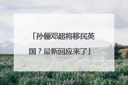 孙俪邓超将移民英国？最新回应来了