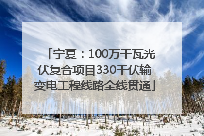 宁夏：100万千瓦光伏复合项目330千伏输变电工程线路全线贯通