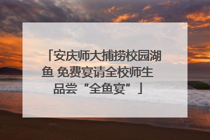 安庆师大捕捞校园湖鱼 免费宴请全校师生品尝“全鱼宴”
