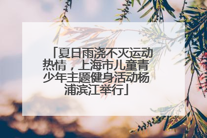 夏日雨浇不灭运动热情，上海市儿童青少年主题健身活动杨浦滨江举行