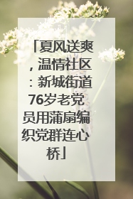 夏风送爽，温情社区：新城街道76岁老党员用蒲扇编织党群连心桥