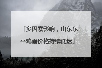 多因素影响，山东东平鸡蛋价格持续低迷