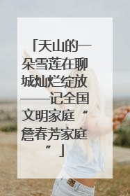 天山的一朵雪莲在聊城灿烂绽放——记全国文明家庭“詹春芳家庭”