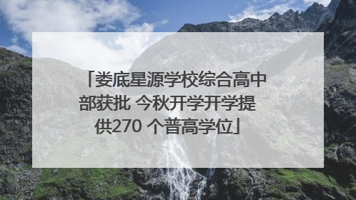 娄底星源学校综合高中部获批 今秋开学开学提供270 个普高学位