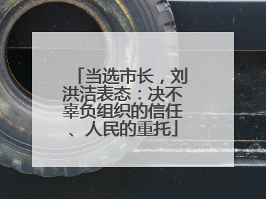当选市长，刘洪洁表态：决不辜负组织的信任、人民的重托