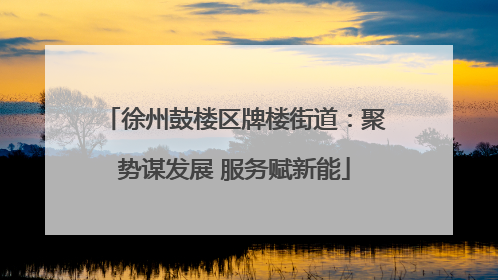 徐州鼓楼区牌楼街道：聚势谋发展 服务赋新能