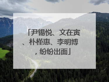 尹锡悦、文在寅、朴槿惠、李明博，纷纷出面