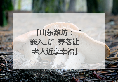 山东潍坊：“嵌入式”养老让老人近享幸福