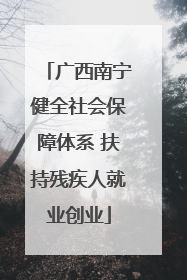 广西南宁健全社会保障体系 扶持残疾人就业创业