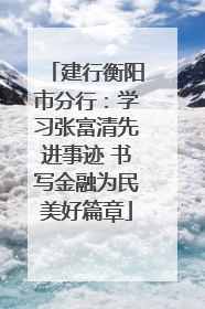 建行衡阳市分行：学习张富清先进事迹 书写金融为民美好篇章