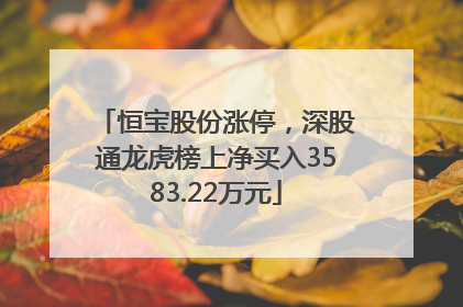 恒宝股份涨停，深股通龙虎榜上净买入3583.22万元