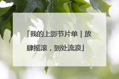 我的上影节片单｜放肆摇滚，到处流浪