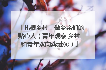 扎根乡村，做乡亲们的贴心人（青年观察·乡村和青年双向奔赴③）