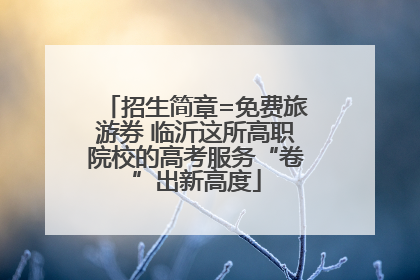招生简章=免费旅游券 临沂这所高职院校的高考服务“卷”出新高度