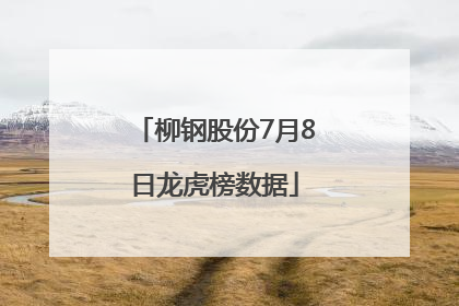 柳钢股份7月8日龙虎榜数据