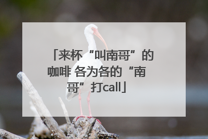 来杯“叫南哥”的咖啡 各为各的“南哥”打call