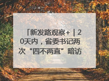 新发路观察+｜20天内，省委书记两次“四不两直”暗访，有何深意？