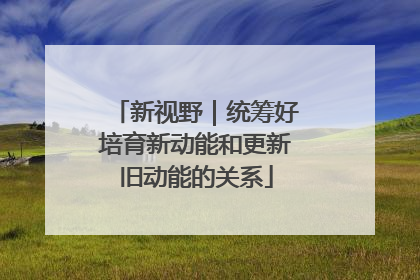 新视野｜统筹好培育新动能和更新旧动能的关系
