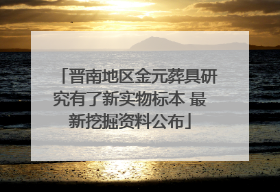 晋南地区金元葬具研究有了新实物标本 最新挖掘资料公布