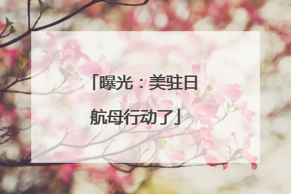 曝光：美驻日航母行动了