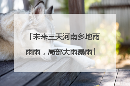 未来三天河南多地雨雨雨，局部大雨暴雨