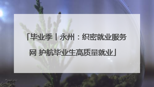 毕业季丨永州：织密就业服务网 护航毕业生高质量就业