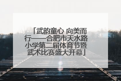 武韵童心 向美而行——合肥市天水路小学第二届体育节暨武术比赛盛大开幕