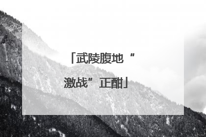 武陵腹地“激战”正酣