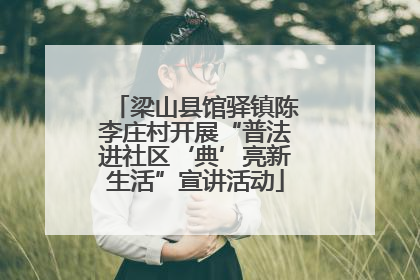 梁山县馆驿镇陈李庄村开展“普法进社区‘典’亮新生活”宣讲活动