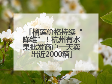 榴莲价格持续“降维”！杭州有水果批发商户一天卖出近2000箱