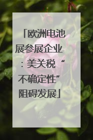 欧洲电池展参展企业：美关税“不确定性”阻碍发展